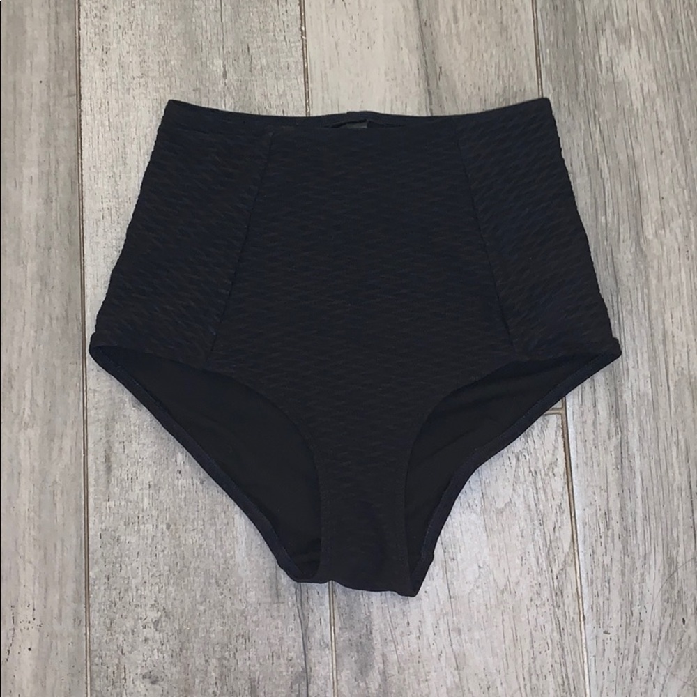 Black high waisted bikini bottom